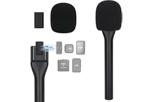 YOUSHARES Handheld Adapter für DJI Mic 3, DJI Mic Mini/1/2, Hollyland Lark M2/A1, Rode Wireless GO 1/2/ME/PRO, Mikrofon Handgriff mit Popschutz für Interviews, Vlogging, Streaming