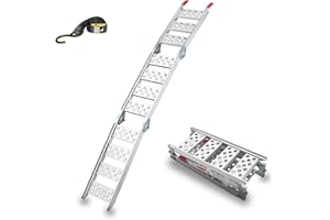 ‎GARDHOM gardhom Faltbare Auffahrrampe 272kg Auffahrrampe für Anhänger Laderampe Klappbar Alu Erladerampe Verladeschiene für Motorrad Klappbar ATV Quad PKW 198.5 * 28cm