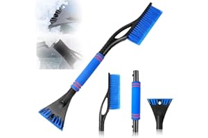 Gxlaihly Rascador Hielo Coche con Escoba,Rascador de Hielo Cepillo 2 en 1,Rascador de Hielo Cepillo,Raspador de Hielo Extraíble con Mango Suave Antideslizante,para Coche(Azul)