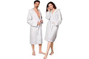 nice homeit Unisex Hooded Bathrobe - Terry Towelling Made of 100% Cotton Oeko-Tex - Soft, Absorbent, Italian Design