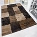 Produktbild VIMODA Teppich Modern Designer Kariert und Meliert in Braun Dunkelbraun Sehr dicht Gewebt Maße: 200x290 cm