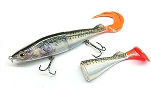 Predilures Musky Pike 3D Lure HYBRID 140-155mm 28g Sinking Fire Tail/Paddle Tail Hybrid CANNIBAL JOEY