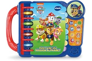 VTech - Pat' Patrouille, Mon Livre-Jeu Mission Alphabet, Jeux Éducatifs, Livre Sonore et Musical, Jouet Paw Patrol, Cadeau Enfant de 3 Ans à 7 Ans - Contenu en Français