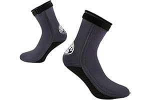 OHMILL Thermal 3mm Neoprene Wetsuit Socks Non-slip Elastic Swim Water Shoes Socks for Women Men Children Scuba Diving Snorkeling Swimming Surfing Wading Sailing Outdoor Water Sports Waterproof Socks