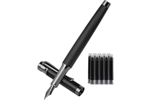 BOCIYER Luxury Fountain Pen Set,Medium Nib,Includes 10 Ink Cartridges&Ink Converter,Best Pen Gift Case for Men & Women,Office,Calligraphy, Journaling,Fancy pen-Black
