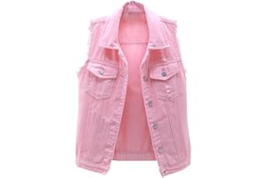 NUSGEAR 2023 Chaleco Vaquera Mujer Moda Chaqueta sin manga abrigo con Bolsillos jean otoño Primavera Clásico Casual mezclilla Cardigan botones Chaqueta vaquera Fiesta vacaciones