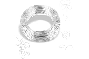 Behiruch Craft Wire, 1 mm x 50 m, Wire for Crafts, Jewellery Wire, Silver Wire, Soft Aluminium Wire, Aluminium Wire for Jewellery Crafts