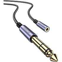 MOSWAG 6.35mm Mannelijke naar XLR Vrouwelijke Kabel, (Professioneel/HiFi), Gevlochten, Hoge Prestaties, voor Speaker, Microfoon, Gitaar, Mixer, Versterker, Geluidskaart, Luidspreker,1M