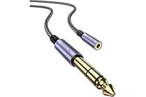 MOSWAG Adattatore jack audio stereo da 1/4 a 3,5 mm 2 M, 6,35 mm 1/4 maschio a 3,5 mm femmina per amplificatore, amplificatore per chitarra, tastiera per pianoforte, home theater, cuffie e altro