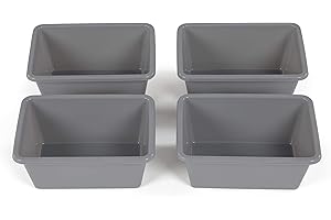 Humble Crew, Grey Small Plastic Storage Bins, Set of 4