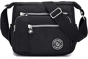 SILVERTREE Womens Multi Pocket Messenger Cross Body Bag Travel Bag Casual Cross Body Bag Shoulder Bag Handbag for Shopping Travel Hiking Daily