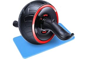 GROSSē AB Wheel Roller, Exerciser Abdominal Press Wheel Pro with knee Pad Portable Equipment for Home Exercise Muscle Strength Fitness (Random Color) (Single Wheel Ab Roller)