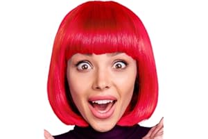 Hatstar Bob Perücke Rot, Charleston-Perücke für Damen und Herren, Kostüm Accessoire für Karneval, Fasching und Halloween, 100% Polyester