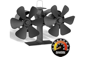 JossaColar Log Burner Silent 12-Blade Fan for Wood Burning Stove | Heat Powered Woodburner Stove Fan for Fireplace