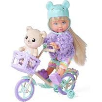 Simba Evi Love Ferienspaß Fahrrad – Puppe Mit Fahrrad, Hund & Rucksack, 12 Cm, Für Kinder Ab 3 Jahren