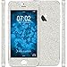 Produktbild 1 x Glitzer-Folienset für Apple iPhone SE silber PhoneNatic Schutzfolien