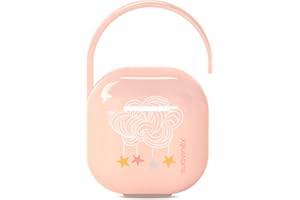Suavinex Porta Ciuccio Bimbo, Capacità 2 Succhietti, Scatola PortaCiuccio, CustodiaCiuccio, con Manico per Appendere al Passeggino, 0 Mesi, Dreams Rosa