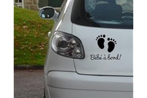 kdosublim Sticker Noir Bébé à Bord Petits Pieds Noir
