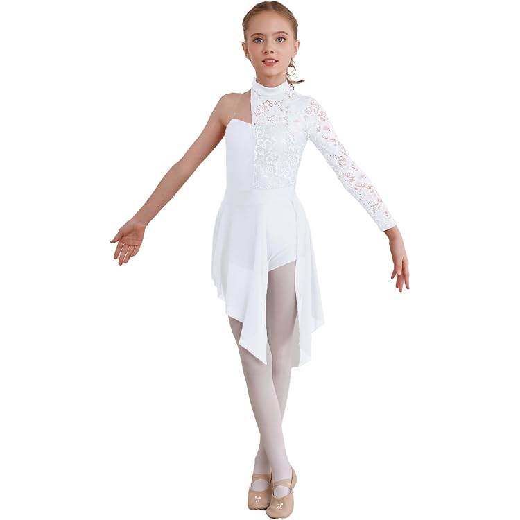 Robe De Danse Patinage Artistique Fille - Strass, Manches Longues, Justaucorps, Tailles 5-16 Ans, 70% Polyester 30% élasthanne