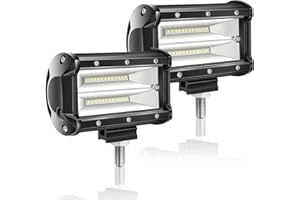 Willpower 2pc Faro da Lavoro Led Trattore 13cm 72W Fari Led Fuoristrada 12V Fascio Inondazione Impermeabile Fari LED Luce da Lavoro Auto Camion Barca Veicoli 4x4 ATV UTV