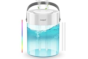 Umidificatore Ambiente, LUUGUYI 3L Top Fill Umidificatore Ambiente Bambini con 7 Colori Luce LED, Silenzioso Diffusore Ambiente con Funzione di Auto Spegnimento per Ufficio, Camera da Letto Piante