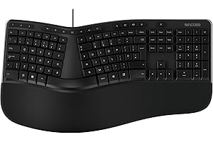 Incase Ergonomic Keyboard – Designed by Microsoft – EN-UK Layout, Split Keyset, Cushioned Palm Rest, Shortcut Keys, Numeric Keypad, Comfortable Typing, Compatible with Windows 11/10 – Black