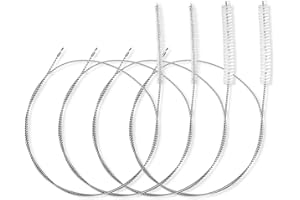 Ymapinc Pack of 4 Stainless Steel Hose Brush, Flexible Pipe Brush, Cleaning Brush, Pipe Cleaner, Long Pipe Cleaning Brush for Straw Pipe, Drinking Hose, Fridge Drain, Laboratory Catheter (100 cm)