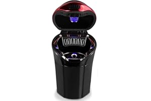 ‎ENDARK Aschenbecher Auto, Auto Aschenbecher mit blauer LED-Lichtanzeige, Auto Aschenbecher mit Deckel für Auto, Haus, Büro