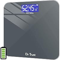 Dr Trust Electronic Platinum Rechargeable Digital Personal Weighing Scale for Human Body with Temperature Display (Gray…