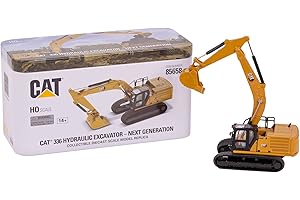 Diecast Masters 85658 - Caterpillar Kettenbagger 336 Next Gen, detailgetreues H0 CAT Baufahrzeug in Metallbox, Maßstab 1:87, ca. 12 x 4,1 x 5,5 cm, 14+, für Modelleisenbahnen und Sammler geeignet