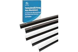 Onpira® Aluminium Door Bottom Seal with Brush or Rubber Seal, for Screwing or Gluing, Available in 6 Colours (Brush Seal with Adhesive Tape, White)