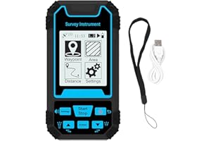 ASIXXSIX Medidor de Terreno GPS Topógrafo portátil con Pantalla de 2,4 Pulgadas Instrumento de medición topográfica con Chip GNSS Herramienta de medición de área Soporta 2 Modos de medición