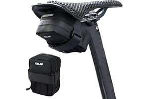 Fyfjur Mini Bolsa Sillin Bicicleta Carretera Impermeable, Compacto Portátil Bolsa Sillin Bicicleta Montaña Reflectante con Bolsillo de Malla para MTB Bici Carretera Plegable (11x8x4cm)