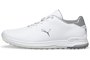 Puma Golf Zapatos de Golf Proadapt Alphacat de Cuero para Hombre, Blanco Plateado White Silver, 44 EU