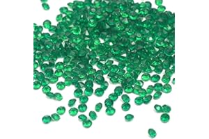 DUORIES 1000 Stück Acryl Deko Diamantkristalle 4mm Glitzer Streudeko Tischschmuck Funkelnd Dekosteine Kristalle Konfetti Diamanten zum DIY Verzieren Tischdeko Hochzeit Taufe Verlobung Valentinstag,Dunkelgrün