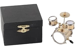 HZTYYIER Miniature Musical Instrument Model Replica Drum Set Ornament Drummer Gift Home Decor with Box, 3.39 x 3.15 x 1.54in