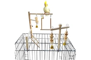 PINVNBY Bird Playground Parrot Play Gym Parakeet Cage Play Stand Wooden Perches Playpen Ladders Conure Chewing Climbing Swing Toy Birdcage Accessories for Small Cockatoo Cockatiel Lovebirds Budgie