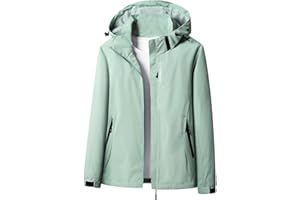 SYDUZAX Giacca Impermeabile da Esterno Donna Impermeabile Giacche da Esterno Leggere 3 in 1 Cappotti Antipioggia Taglie Forti Camminata Sci Escursionismo Montagna Cappotti Softshell con Tasche con Cappuccio