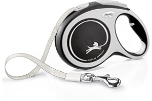 Flexi® Comfort L Sangle 8 m Noir, Laisse rétractable pour Chiens jusqu'à 50 kg