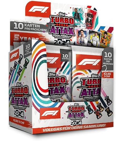 Topps Turbo Attax Formula 1 2025 - Display Con 24 Booster, Edizione Diamante