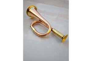 THE ANTIQUE HOUSE Brass 6" Army Horn Bugle with Copper Plated Mouthpiece for School Band Show Children Gift