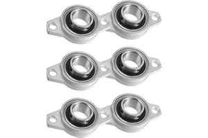 YUAAOH Lot de 6 KFL005 Roulement de Bloc d'Oreiller, Palier de Bride Boîtier auto-alignés en Alliage de Zinc Rhombique Portant Bloc pour Machines Série KFL Systèmes de Convoyage (25mm/0.98’’ Diamètre)