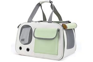 HAIPIMGT Transport pour chats et chiens, sac pliable léger et résistant, approuvé pour avion, avec filet respirant et fermetures éclair de sécurité – Idéal pour les voyages et les transports (vert)