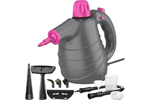 AUIFFER Dampfreiniger Handgerät, Handlicher Dampfreiniger für alles mit 10 Zubehör 1050 W 450ml 3,5 Bar Dampfdruck 3 Minuten Heizzeit Steam Cleaner Handheld, Handdampfreiniger für Boden Polstermöbel Fenster