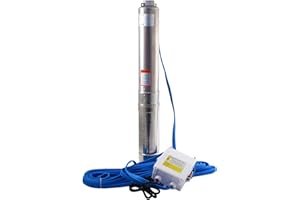 ESPA LEADER Bomba Sumergible Saturn 4 04 14 M, 1900 W, Caudal Máx 6.800 l/h, Altura Bombeo 102m, para Pozos, Trasvases de Agua, Riego por Aspersión y Goteo, Acero Inoxidable, Cuerda de Suspensión 20m