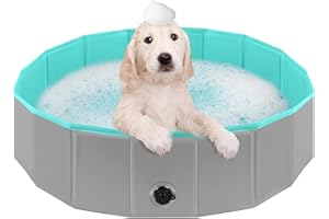 ECHDEN Piscine Pliable pour Chien,80 * 20CM Piscine pour Grands et Petits Chiens,Piscine Pliable en PVC Bassin pour Chiens,Baignoire pour Chien pour Intérieur(Vert)