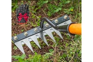 GÉNÉRIQUE RâTeau De Jardin Desherbage,Rateau De DéSherbage,Outil De Desherbage,Iron Rake 2.0,5/6/7/8 Teeth Carbon Steel Garden Weeding for Gardening (8 Teeth)