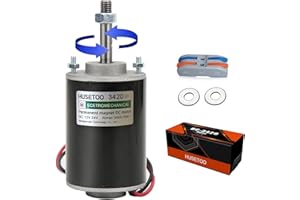 HUSETOO Moteur DC à couple élevé 12V/24V, projet de bricolage Moteur silencieux Moteur à aimant permanent avec connexion, moteur 30W CW/CCW 3500/7000RPM(émerillon fileté)