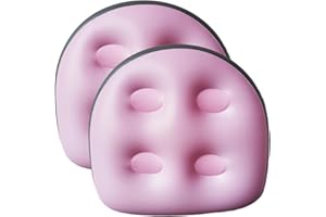 Bimhayuu Inflatable Booster Seat,2PCS 18.5x14.6x5.9'' Bathtub Seat Cushion Back Support Inflatable Hot Tub Seat with Suction Cup Hot Tub Seat PVC Hot Tub Booster Seat (Pink)