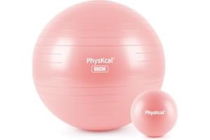 ‎PHYSKCAL PhysKcal Gymnastikball und 23 cm Pilatesball Set, Anti Burst Gymnastikball, Anti-Rutsch-Sitzball, Balanceball, Yogaball für Zuhause, Fitnessstudio und Büro